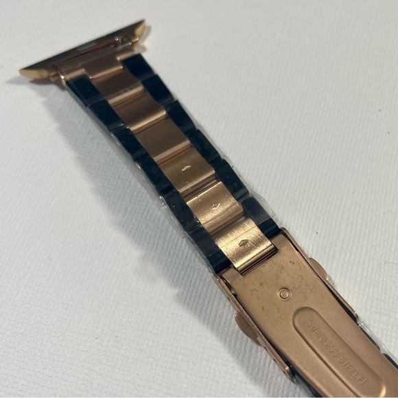 Posh Tech Two Tone Stainless Steel/Enamel Rose Gold Apple Watch Band - 42mm - Picture 7 of 8
